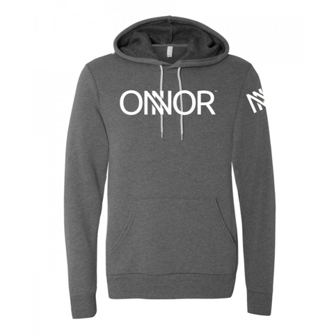 Grey Hoodie with White ONNOR Print